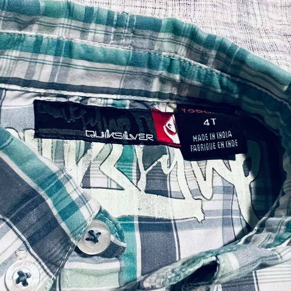 Two Shirts 4 4t boys QUIKSILVER button down EUC brown blue Spring casual Easter - Picture 8 of 16